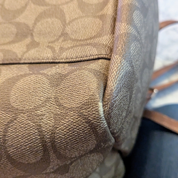 Coach Classic Monogram Diaper Bag With Leather Trim EUC - Picture 3 of 7